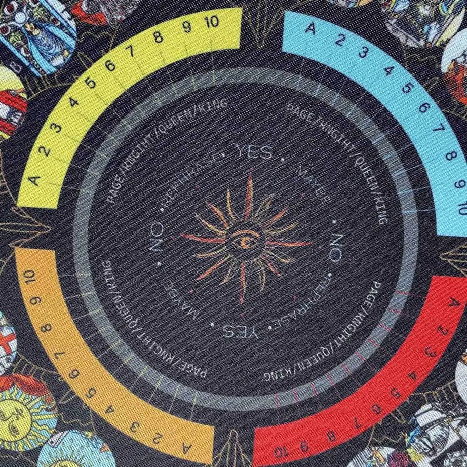 Divination Board - Round Pendulum Mat Rubber Pendulum Divining Mat Altar Tarot Table Cloth For Spiritual Healing Balance