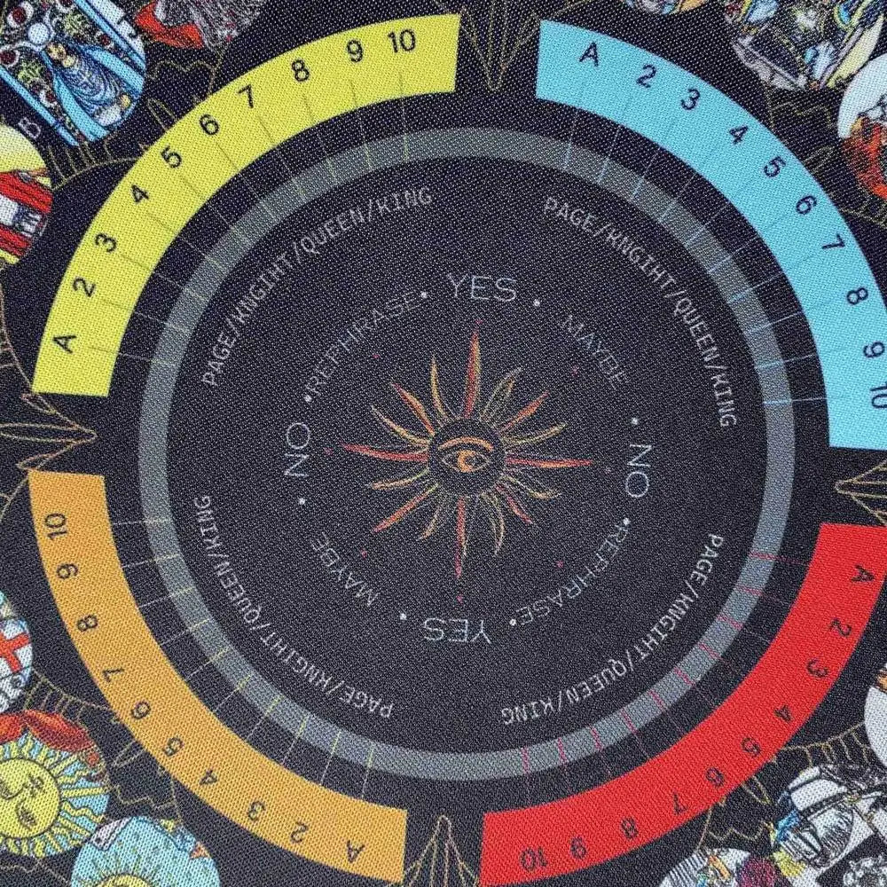 Divination Board - Round Pendulum Mat Rubber Pendulum Divining Mat Altar Tarot Table Cloth For Spiritual Healing Balance