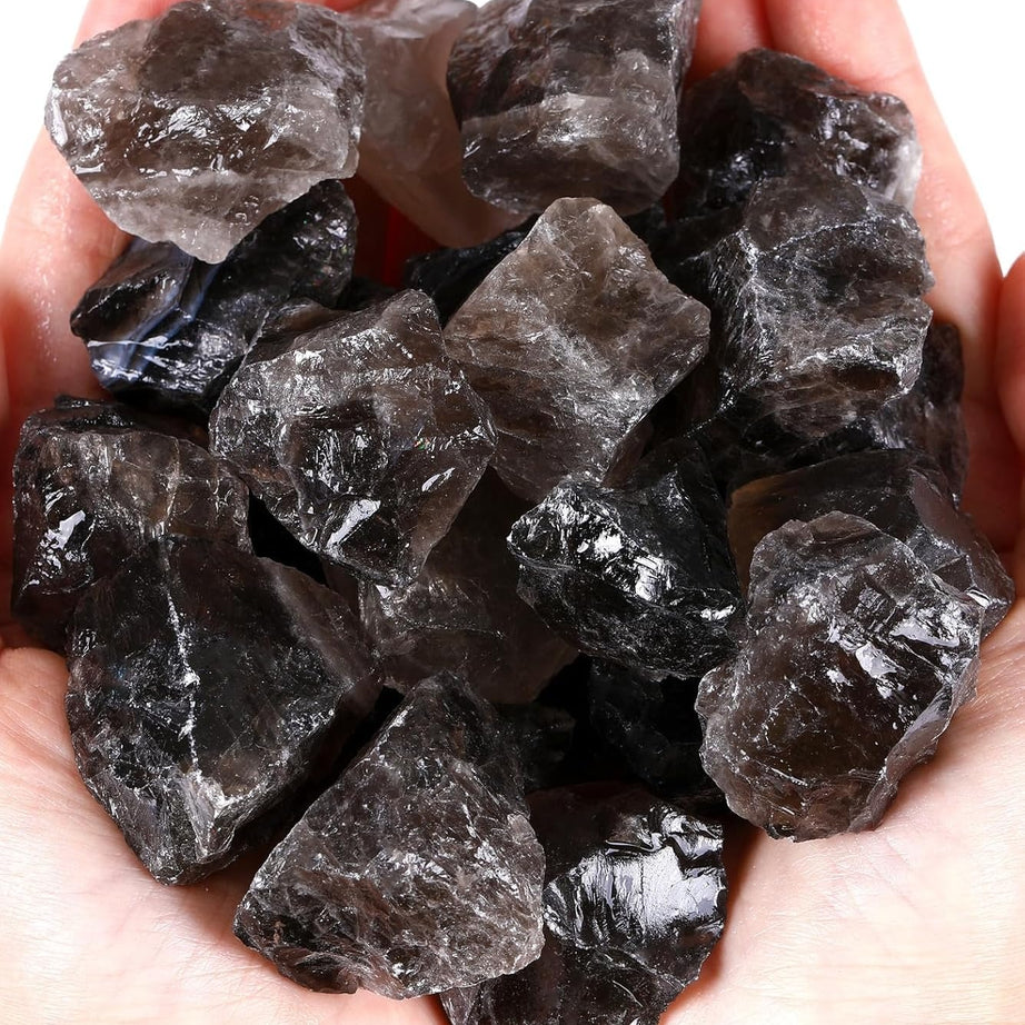 Bulk Smoky Quartz Healing Crystals Large 1" Natural Raw Stones Crystal for Reiki Healing, Wicca, witchcraft, Tumbling, Cabbing, Fountain Rocks, Decoration, Polishing
