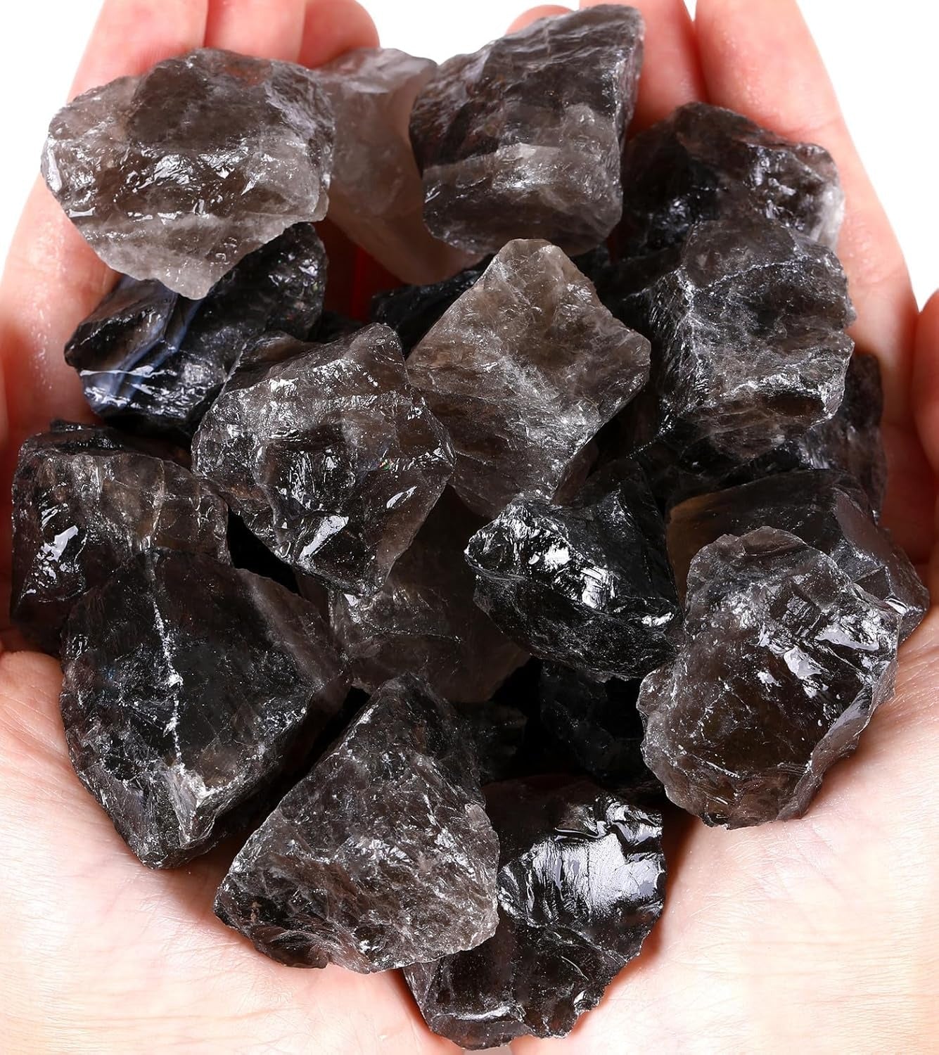 Bulk Smoky Quartz Healing Crystals Large 1" Natural Raw Stones Crystal for Reiki Healing, Wicca, witchcraft, Tumbling, Cabbing, Fountain Rocks, Decoration, Polishing