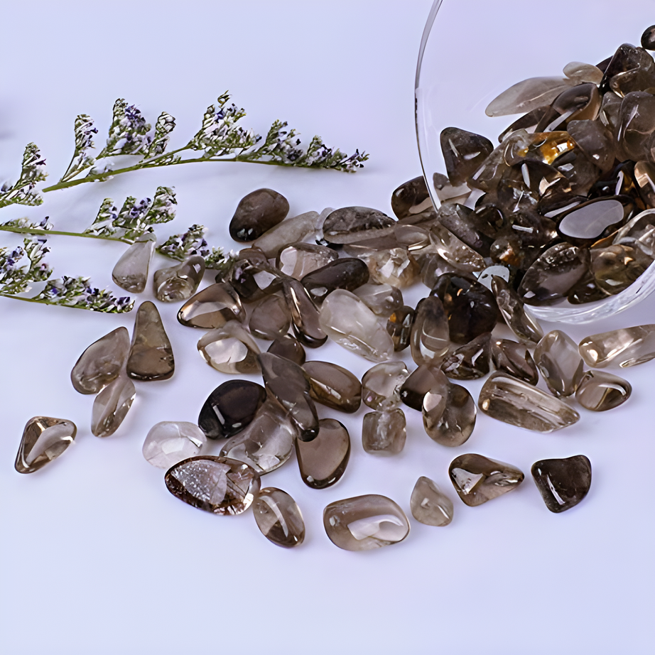 Smoky Quartz Tumbled Chips Crushed Stone Healing Reiki Crystal Jewelry Making Home Decoration