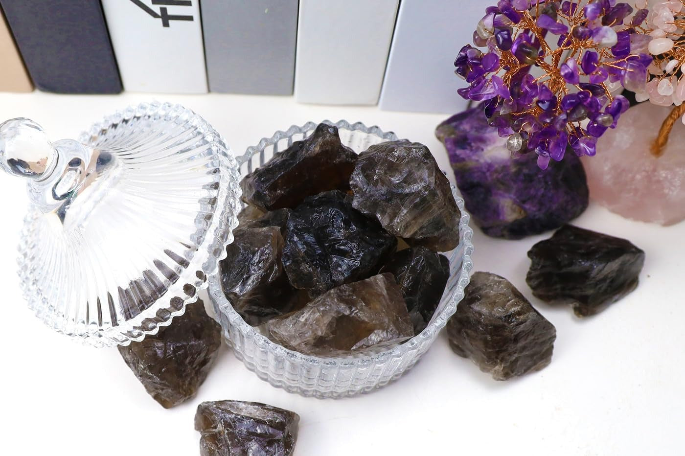 Bulk Smoky Quartz Healing Crystals Large 1" Natural Raw Stones Crystal for Reiki Healing, Wicca, witchcraft, Tumbling, Cabbing, Fountain Rocks, Decoration, Polishing