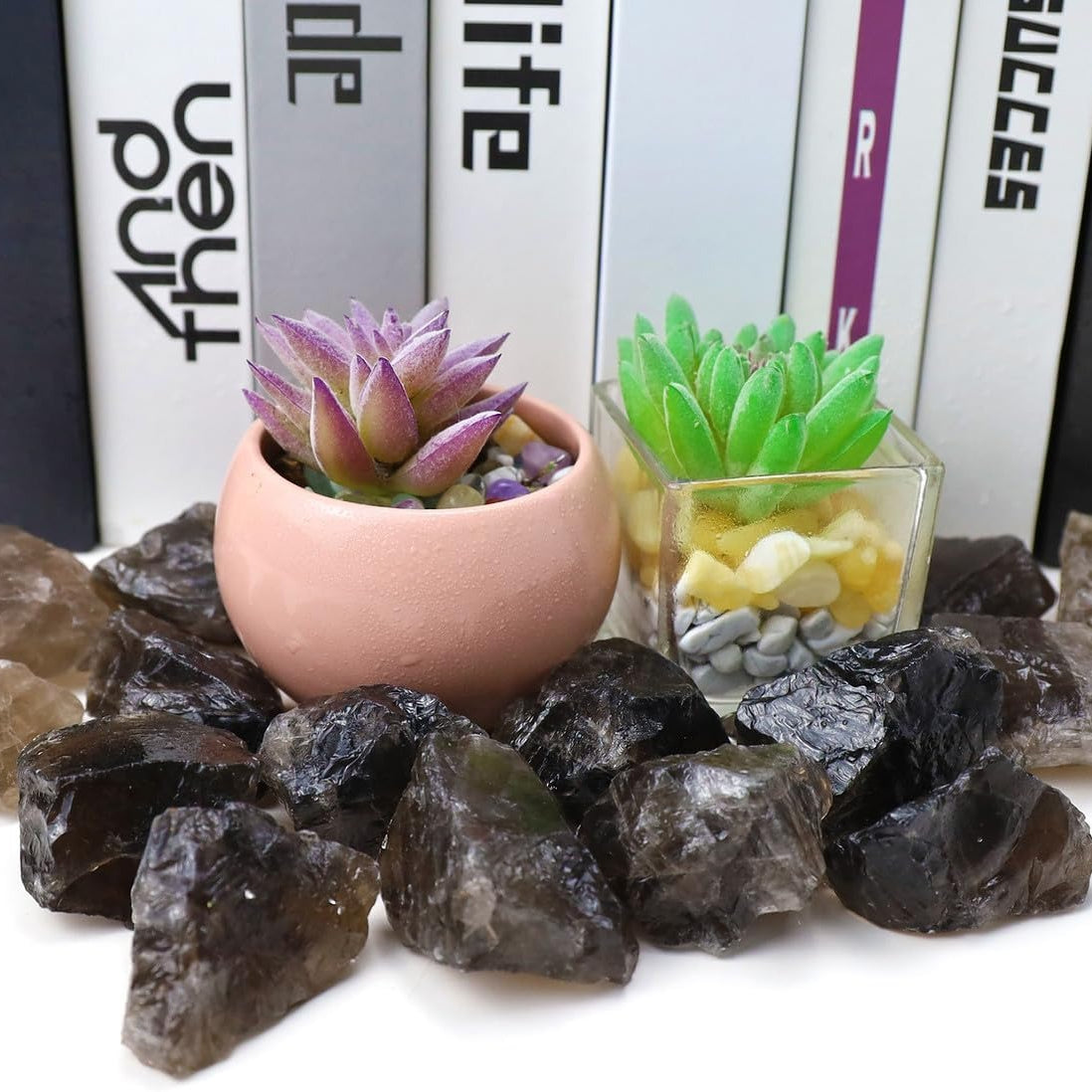 Bulk Smoky Quartz Healing Crystals Large 1" Natural Raw Stones Crystal for Reiki Healing, Wicca, witchcraft, Tumbling, Cabbing, Fountain Rocks, Decoration, Polishing