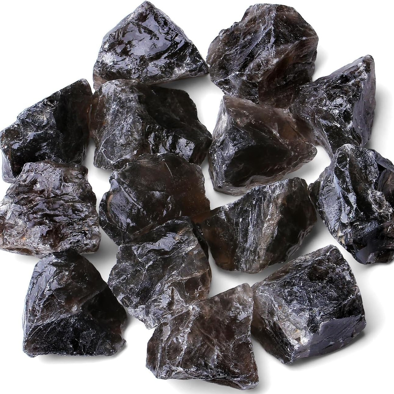 Bulk Smoky Quartz Healing Crystals Large 1" Natural Raw Stones Crystal for Reiki Healing, Wicca, witchcraft, Tumbling, Cabbing, Fountain Rocks, Decoration, Polishing