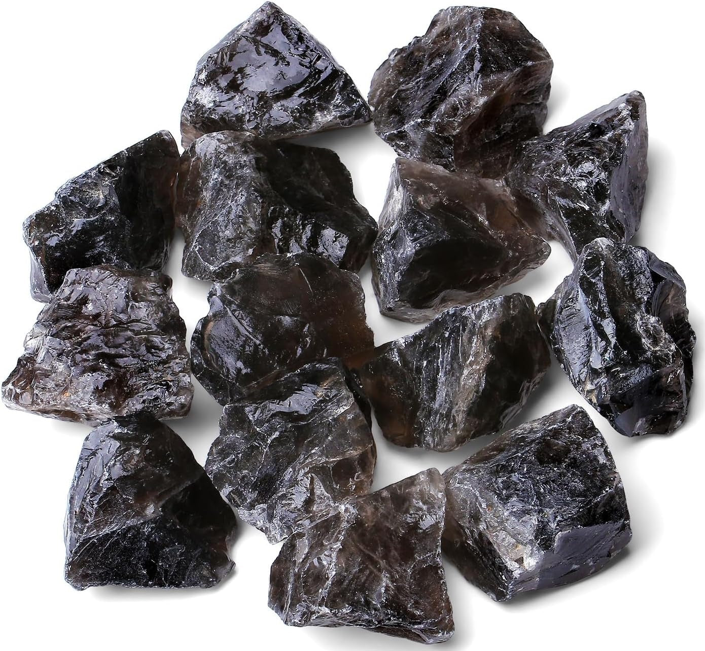 Bulk Smoky Quartz Healing Crystals Large 1" Natural Raw Stones Crystal for Reiki Healing, Wicca, witchcraft, Tumbling, Cabbing, Fountain Rocks, Decoration, Polishing