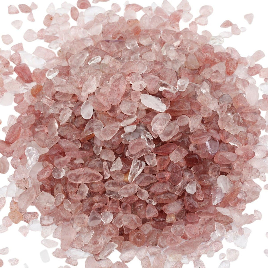 Strawberry Quartz Tumbled Chips Crushed Stone Healing Reiki Crystal Jewelry Making Home Decoration