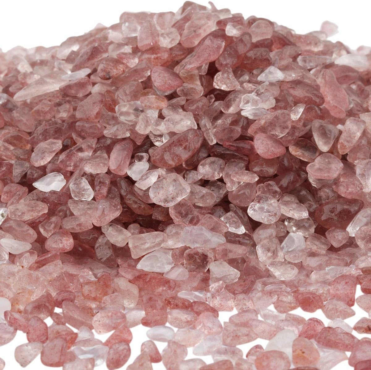 Strawberry Quartz Tumbled Chips Crushed Stone Healing Reiki Crystal Jewelry Making Home Decoration