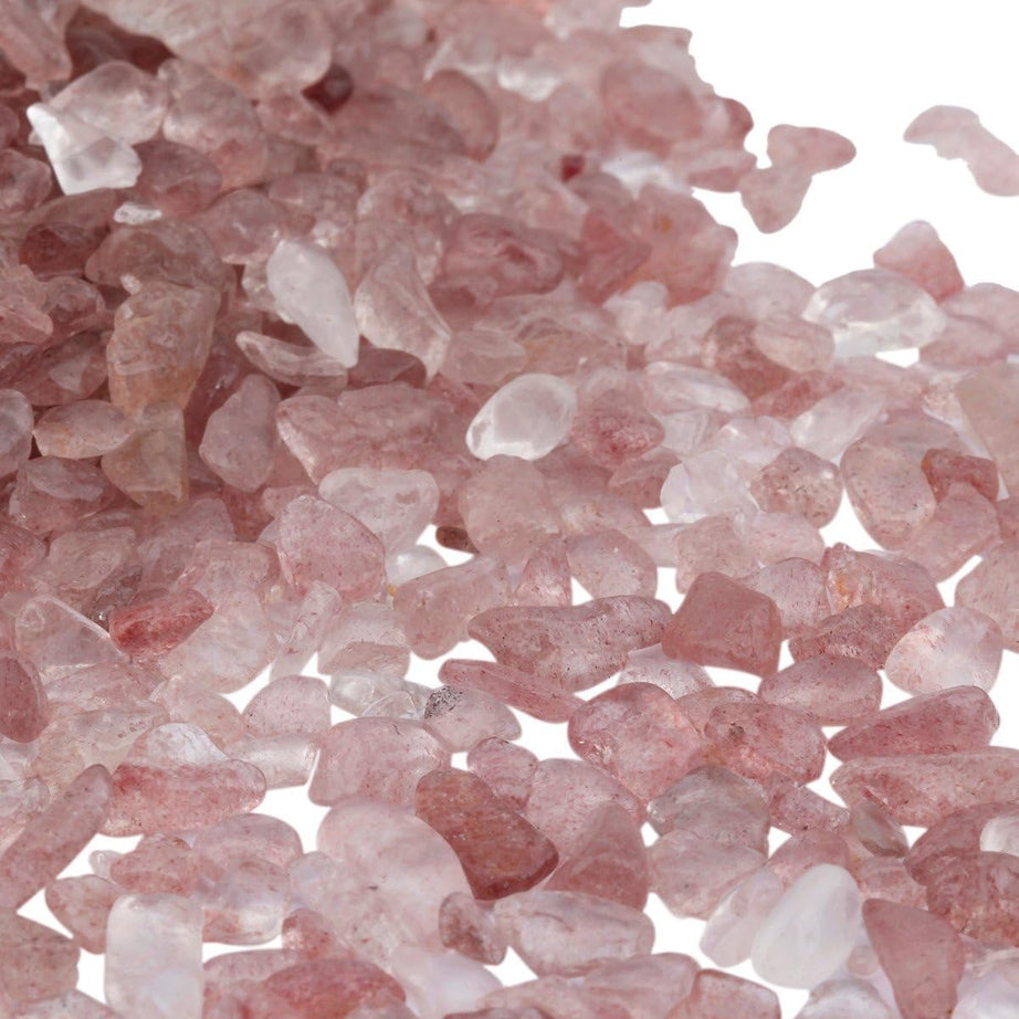 Strawberry Quartz Tumbled Chips Crushed Stone Healing Reiki Crystal Jewelry Making Home Decoration