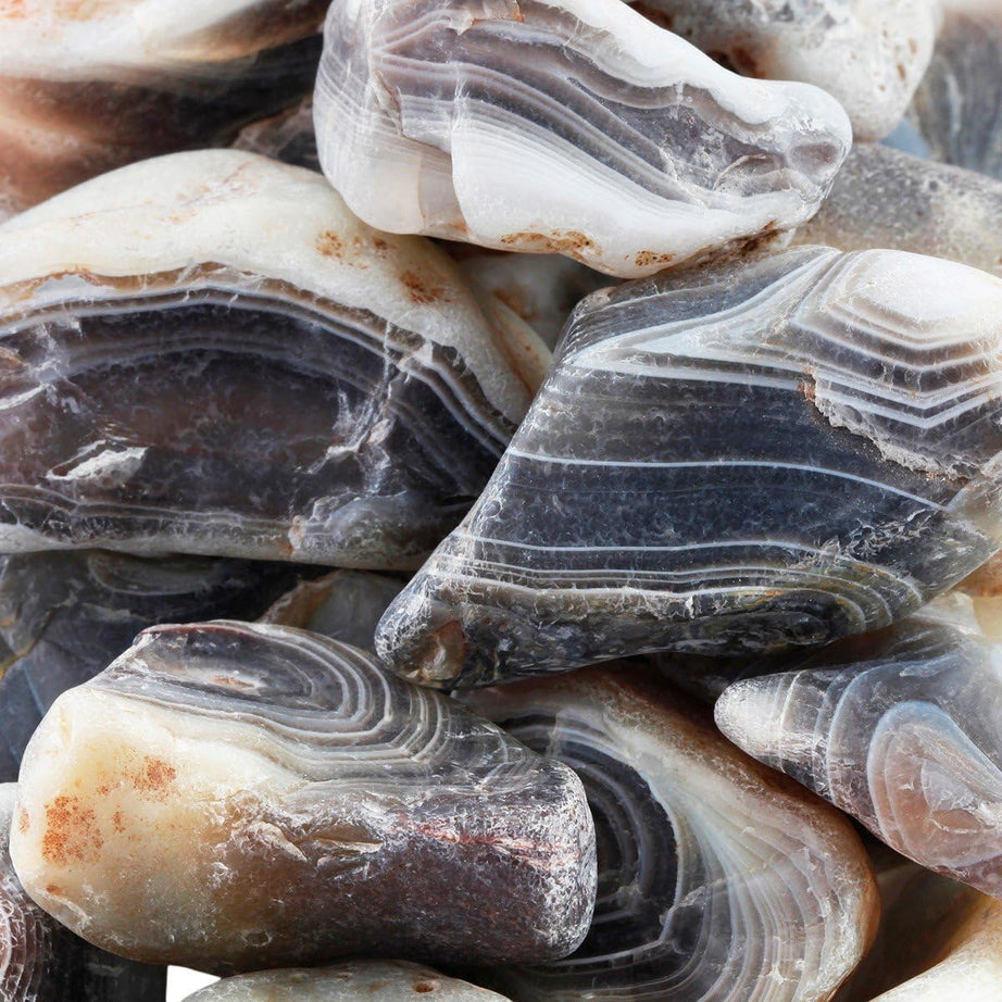 Bulk Striped Agate Healing Crystals Large 1" Natural Raw Stones Crystal for Reiki Healing, Wicca, witchcraft, Tumbling, Cabbing, Fountain Rocks, Decoration, Polishing