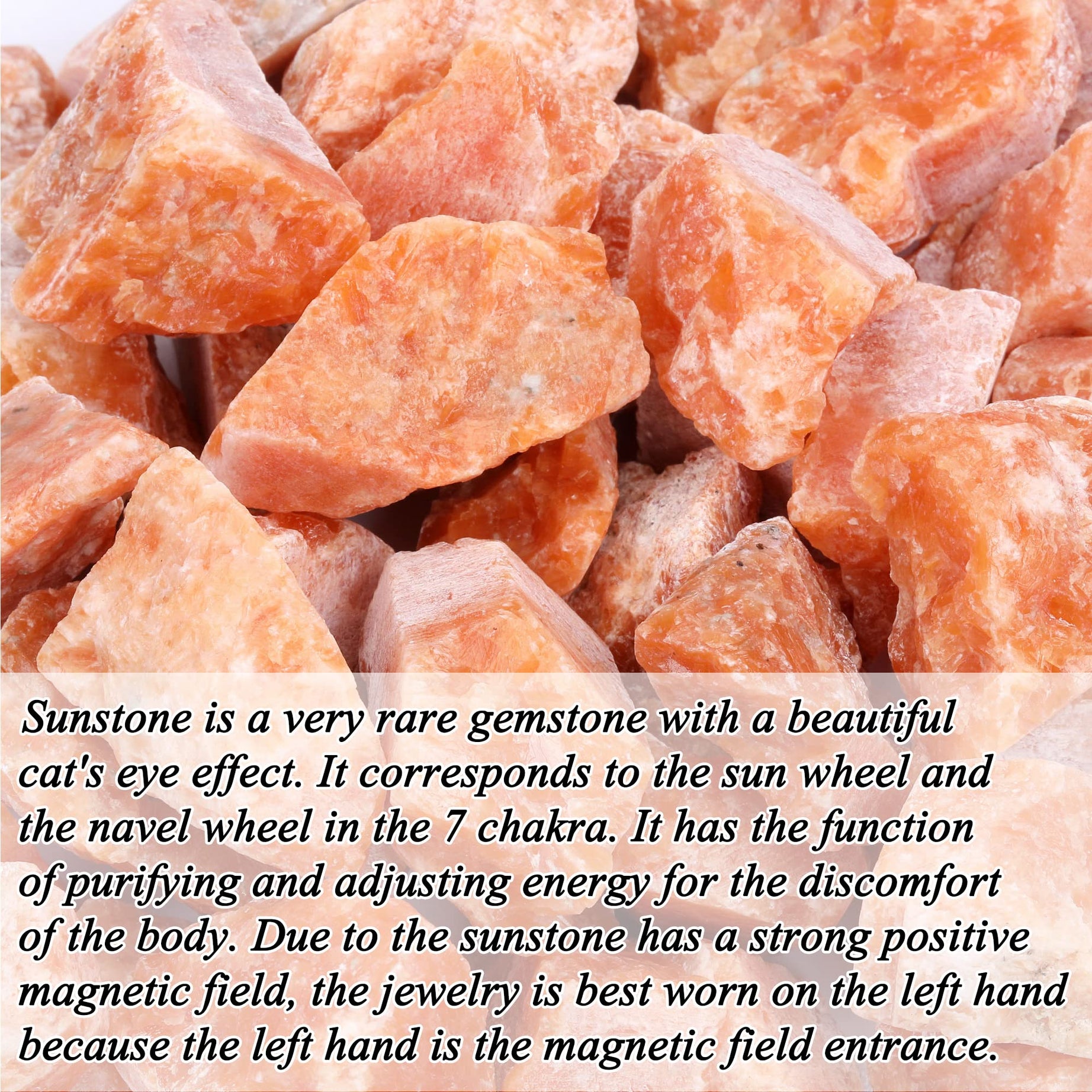 Bulk Sunstone Healing Crystals Large 1" Natural Raw Stones Crystal for Reiki Healing, Wicca, witchcraft, Tumbling, Cabbing, Fountain Rocks, Decoration, Polishing