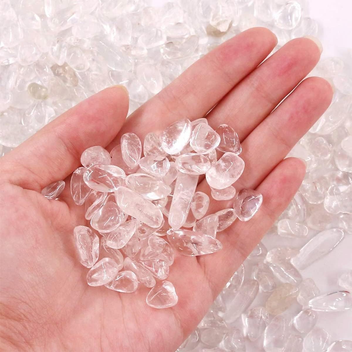 Clear Quatrz Tumbled Chips Crushed Stone Healing Reiki Crystal Jewelry Making Home Decoration