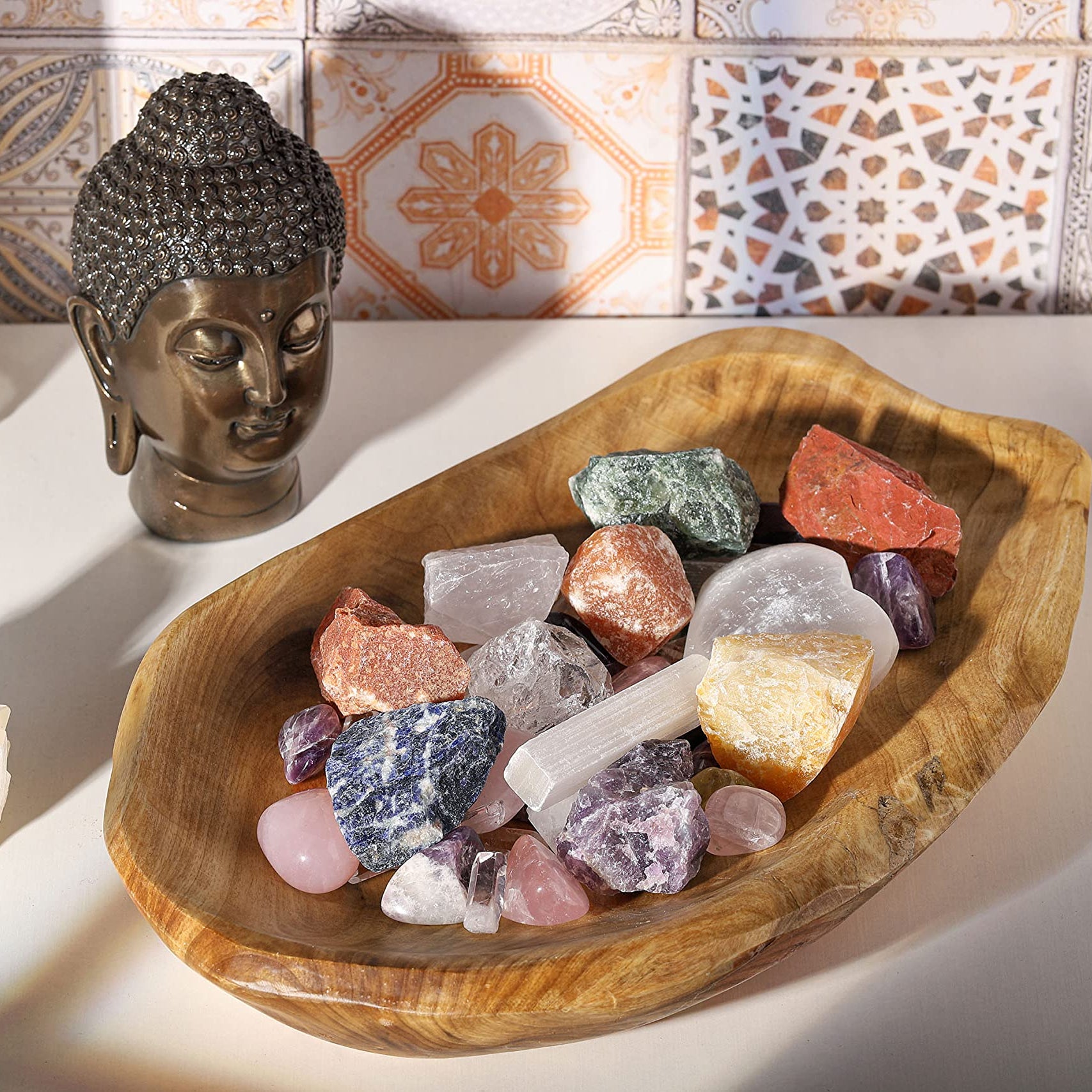 Bulk Mixed Crystals Healing Crystals Large 1" Natural Raw Stones Crystal for Reiki Healing, Wicca, witchcraft, Tumbling, Cabbing, Fountain Rocks, Decoration, Polishing