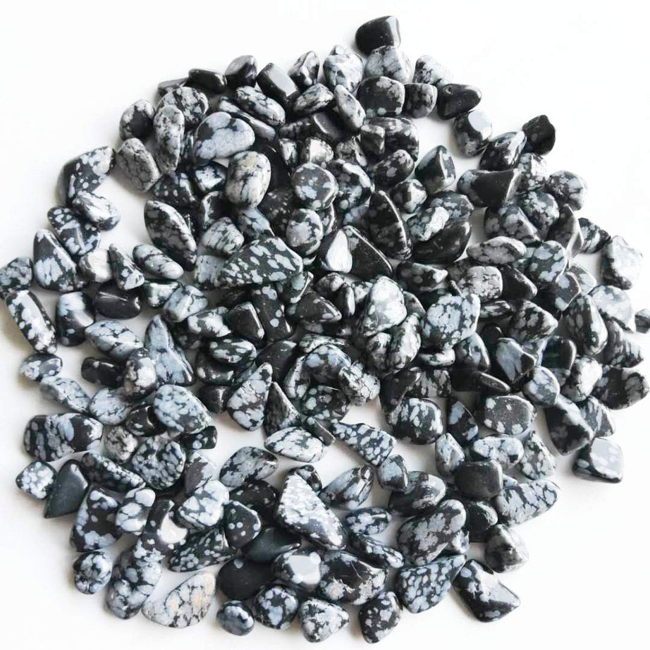 Snow Black Tumbled Chips Crushed Stone Healing Reiki Crystal Jewelry Making Home Decoration