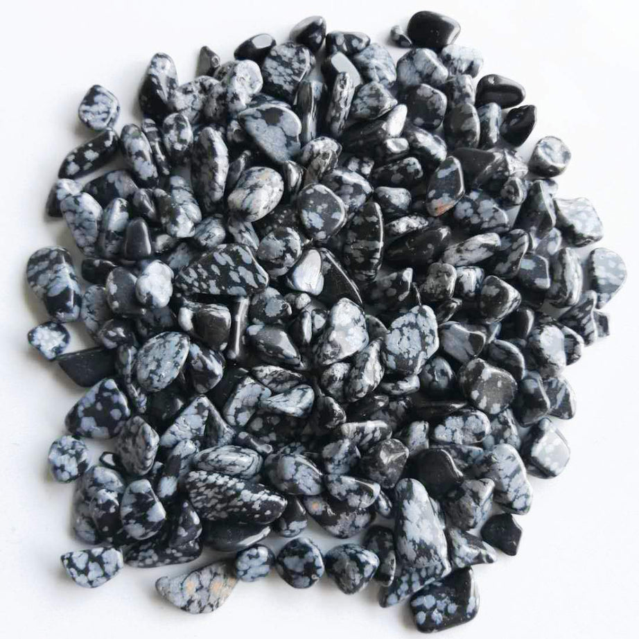 Snow Black Tumbled Chips Crushed Stone Healing Reiki Crystal Jewelry Making Home Decoration
