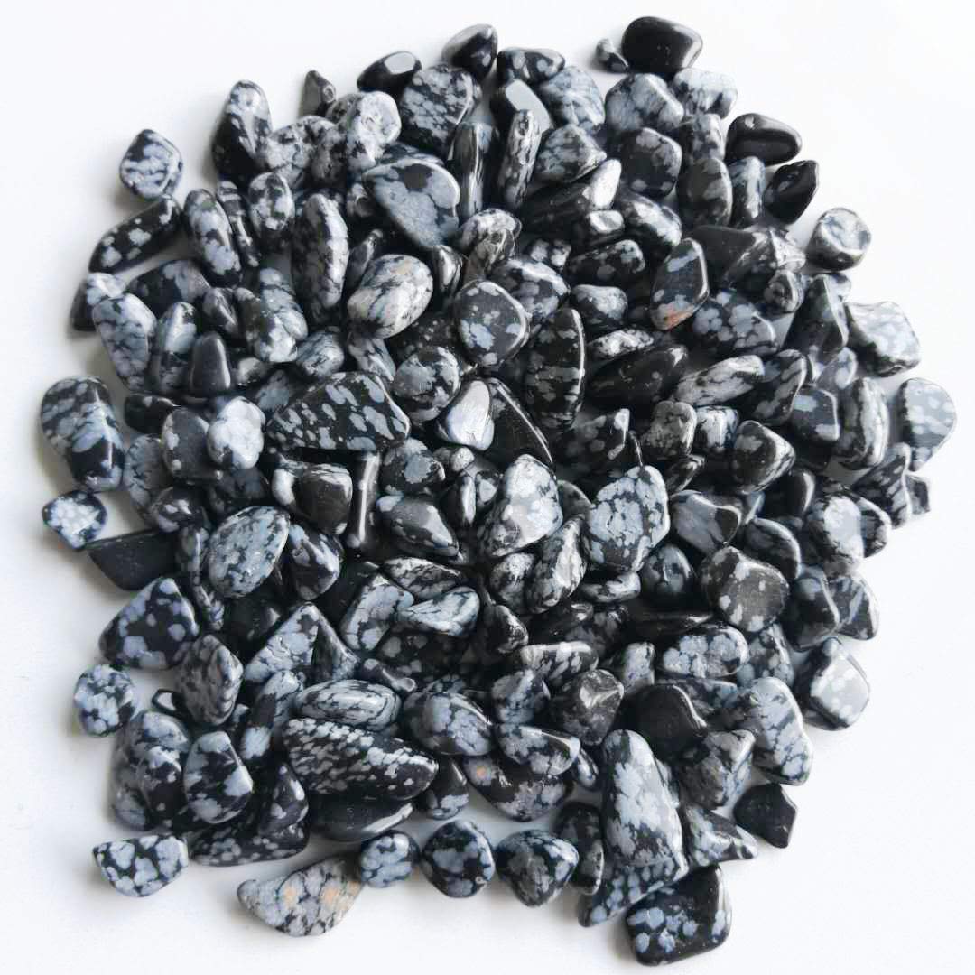 Snow Black Tumbled Chips Crushed Stone Healing Reiki Crystal Jewelry Making Home Decoration