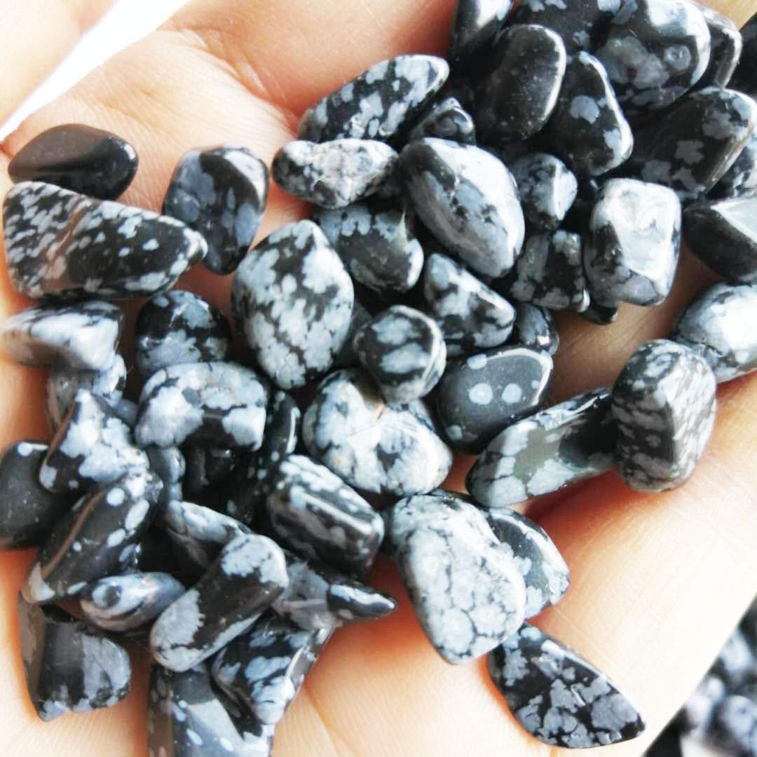 Snow Black Tumbled Chips Crushed Stone Healing Reiki Crystal Jewelry Making Home Decoration